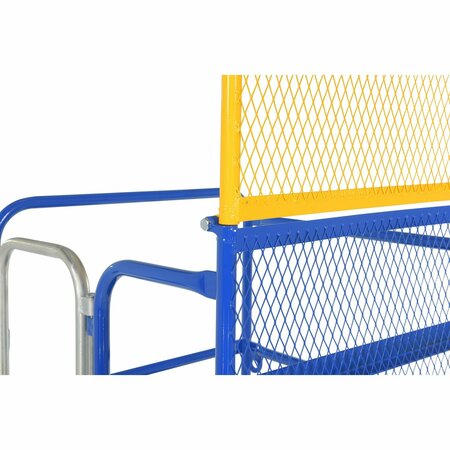 Vestil Blue/Yellow Steel Work Platform with 84" Expand Back 36" x 36" WP-3636-84B
